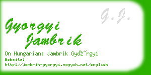 gyorgyi jambrik business card